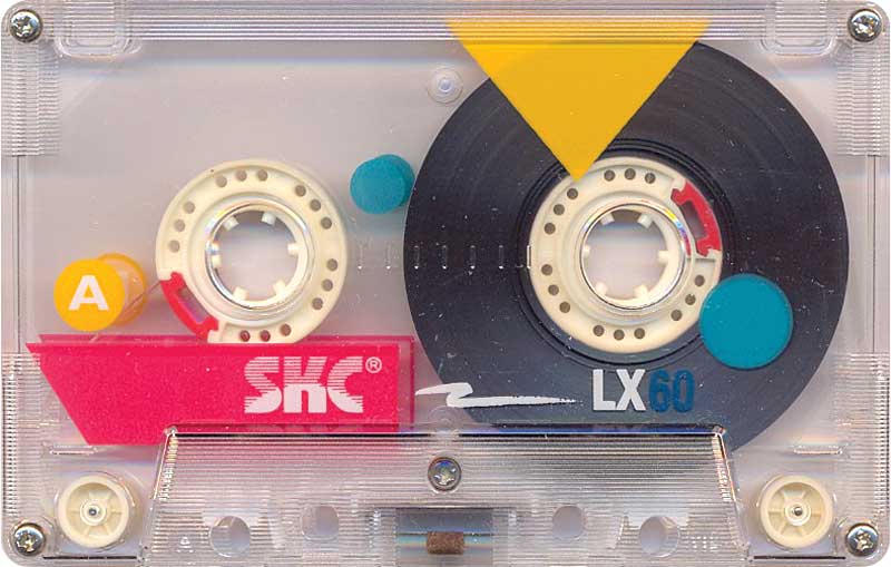 An image of an old blank cassette tape.